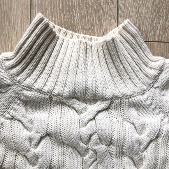 Talbots Cable Knit Turtleneck Sweater in Cream White Size 2X - Picture 4 of 12